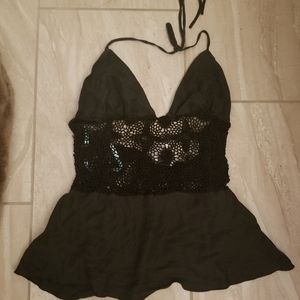 Marciano black net shirt silk